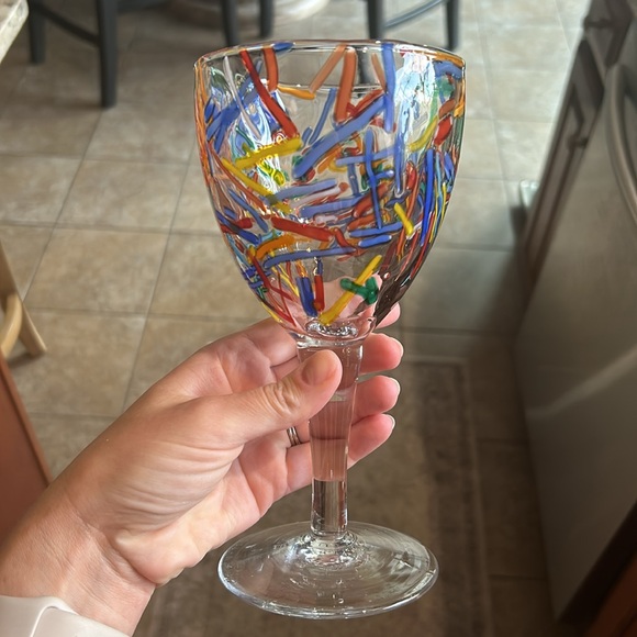 Pier one Vintage confetti water goblets